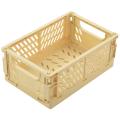 Collapsible Plastic Folding Storage Box Cosmetic Container Yellow