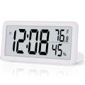 Digital Alarm Clock,battery Operated Lcd Electronic Clock White