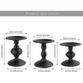 Candle Holder Black Metal Candle Holder 3 Piece Set for Home