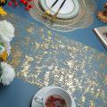 2 Pcs Gold Table Runner, Sequin Glitter Foil Metallic 11x108inch