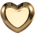 Heart Shaped Jewelry Serving Plate Metal Tray Storage Gold