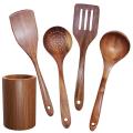 Wooden Tableware,tableware Set with Stand,wooden Shovel Spoon 5pcs