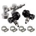 4pcs Threaded Ball Lock Barrel Fittings with Hose Clamps, Connectors