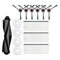 Main Brush Side Brush Filter and Mop Cloth Replacement Parts Kit