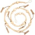 Wooden Bead Garland with Clothespin Card Holder for Children's Room