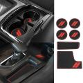 6pcs/set Car Coasters Water Cup Holder Insert Mats for Dodge 2015- 22