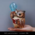 1pcs Mini Owl Figurine Miniatures Garden Solar Lights Night B
