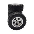 4pcs Rubber Tires Wheel for Wpl D12 1/10 Rc Truck Car Parts,silver
