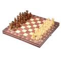 3 In 1 Wooden Chess and Checkers Set 15 Inches Chess Set