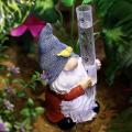 Rain Gauges Gnome with Glass Rain Gauge for Rain In Patio Lawn Decor