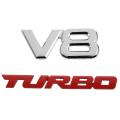 Turbo Universal Car Motorcycle Auto 3d Metal Decal Sticker, Red