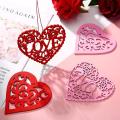 40 Pieces Valentine's Day Wooden Heart Ornaments