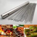 50 Pcs Stainless Steel Bbq Skewer Needle Sticks with Storage Tube