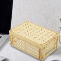 Collapsible Plastic Folding Storage Box Cosmetic Container Yellow