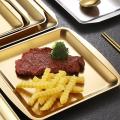 Dinner Plate 304 Stainless Steel Rectangular Plate Barbecue Plate, D