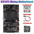 Btcx79 H61 Mining Motherboard with E5 2630 V2 Cpu+fan+switch Cable