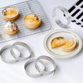 8pcs Cake Mousse Ring Round Double Rolled Tart Ring Metal Mold 10cm