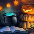 Halloween Black Cauldron with Mist Maker, with Color Light Uk Plug