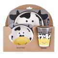 5pcs Baby Bamboo Bowl Baby Feeding Tableware New Year Gift Bowl Set,a