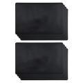 8pcs Heat-resistant Artificial Leather Placemats, Waterproof, (black)