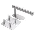 Self Adhesive Toilet Roll Holder,4 Adhesive Hooks,no Drilling Silver