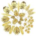 Golden Tropical Plants Palm Leaves for Wedding Home Diy Decorations