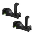 2 In 1 Auto Car Back Seat Phone Holder Stand Headrest Hooks (black)