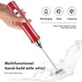 Electric 3 Speeds Milk Frother Handheld for Coffee, Chocolate,red