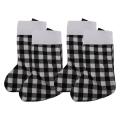 4 Pack Christmas Stocking for Party Decoration, L(black and White)