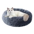 Round Washable Cat Bed,pet Bed for Small Dogs Kittens Dark Gray