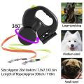 Dual Dog Rope Leash with Light Retractable Double Pet Traction Rope-a