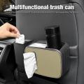 Car Backseat Organizer, 3 In 1 Car Trash Can with Tissue Holder Box