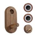 Walnut Wood Wall Mount Organizer Hair Dryer Holder Durable Easy