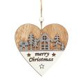 Christmas Pendant, Wooden Heart-shaped Pattern Hanging Ornaments