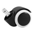 50mm Office Chair Roller Castor Wheels - Set Of 5 - Black&white