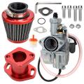 Carburetor Carb Air Filter Kit Adapt for Vm22 212cc Gx200 6.5hp-red