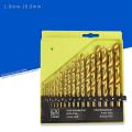 Hss Twist Drill Bit Set 1.0-10mm Titanium Coated Drill Bit 19pcs