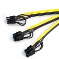 1pcs Power Supply Cable 6+2 Pin Card Line 1 to 3 6pin+ 2pin Adapter