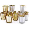 12 Pieces Of Silver Spot Mercury Glass Wishing Candle Holder for Home