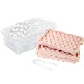 Ice Cube Tray, for Circle Ice Cube Trays(3 Ice Trays with Bin, Pink)