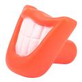 Funny Pet Dog Puppy Chew Sound Big Smile Lips & Teeth Play Toy Red