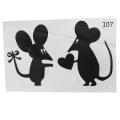 1pc Black Cartoon Mouse Love Heart Vinyl Art Wall Sticker