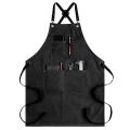 Apron for Men Arpons with Pockets-cross Back for Grilling Black