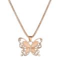 New Gold Opal Butterfly Pendant Necklace for Women Girls Jewelry