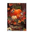 Thanksgiving Pumpkin Garden Flag 12x18 Inch Bird for Seasonal Decor