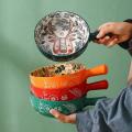 Single Handle Ceramic Bowl Noodle Bowl Forest Animal Design Bowl 2