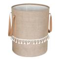 Foldable Braided Jute Cloth Basket Cotton Linen Dirty for Home Jute