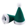 10pcs/set Mini Christmas Hat Santa Claus Hat Gift Caps Green #2