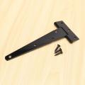 8 Pcs 6 Inch Door Hinges T-strap Tee for Wooden Gates Hinges (black)
