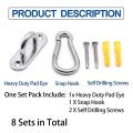 Stainless Steel Ceiling Hook and Carabiner,for Awning and Ship Deck
